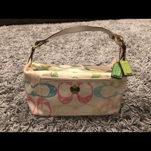 Multicolored Pastel Scribble Coach Purse